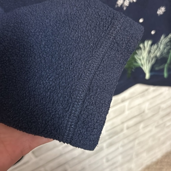 Croft and Barrow Navy, Snow and Tree | Forest Fleece zip up jacket Size Large - Picture 6 of 9